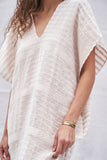 The Maxi Caftan in Blush Stripe