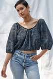 The Elba Crop Top in Blue Western Floral