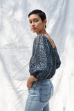 The Elba Crop Top in Blue Western Floral