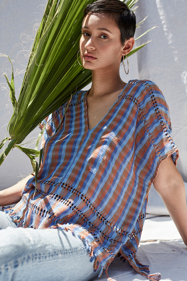 The Caftan Shorty in Desert Stripe