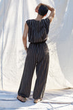 The Lucca Jumpsuit in Midnight Hand Weave