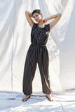 The Lucca Jumpsuit in Midnight Hand Weave