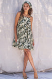 The Haydee Sundress in Olive Tropical